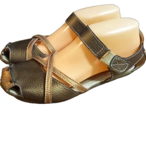 Bernie Mev. Jibe Mary Jane leather adjustable comfort flats sandals Size 7.5 38